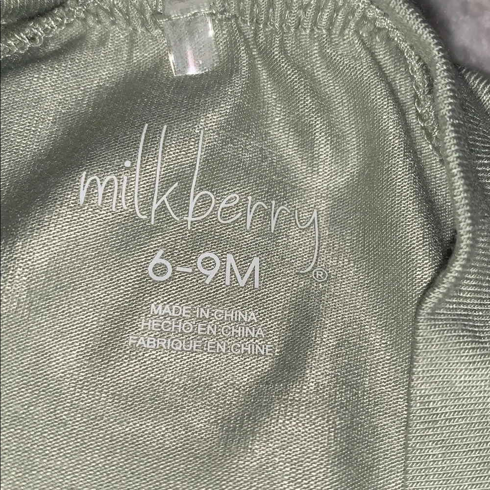 NWT Milkberry Sage Green Footie & Cap/Beanie 2pc. 6-9M